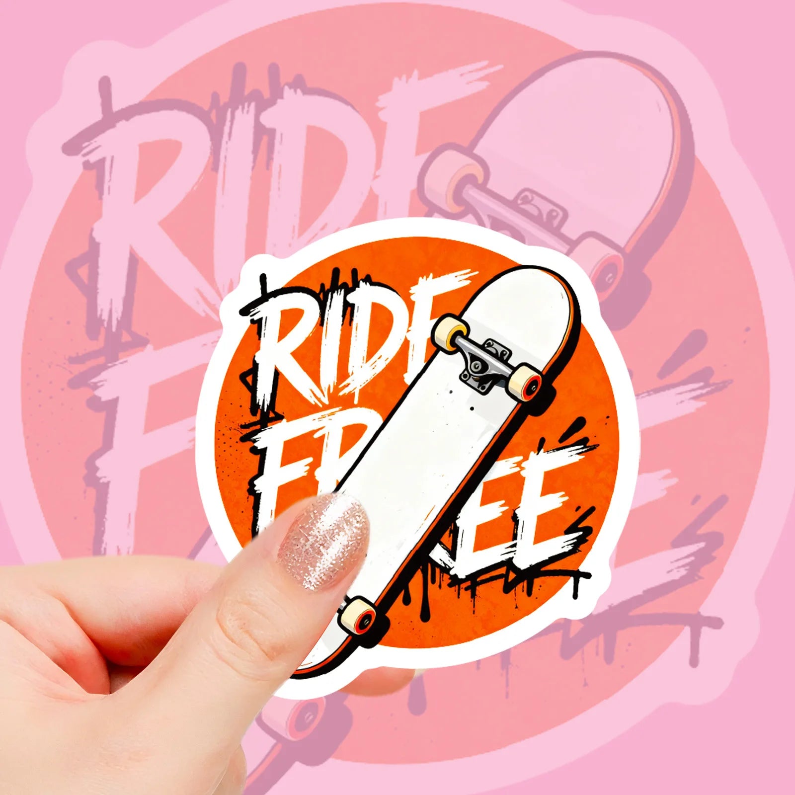 56PCS Street Style Skateboard Creative Stickers, Skate Enthusiast Student Notebook DIY Fun Waterproof Decorative Sticker