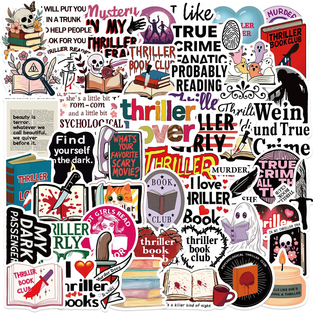 50/100PCS Cartoon Thriller Book Graffiti Stickers Decorative Guitar Notebook Luggage DIY Waterproof Stickers