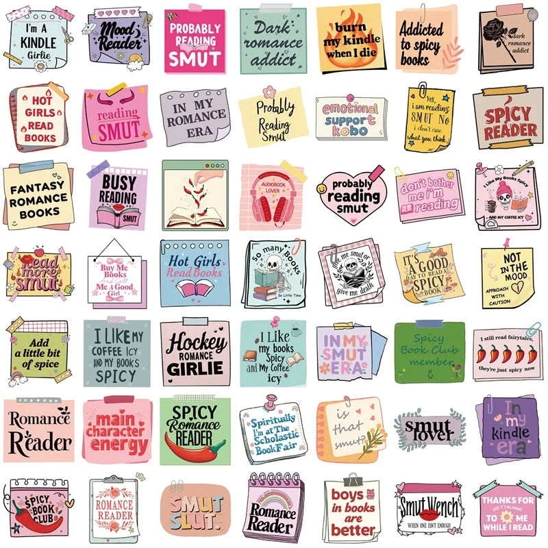 10/30/50PCS Pink Girl Book PVC Sticker Aesthetic Children's Stationery DIY Decoration Scrapbooking School Supplies for Kids