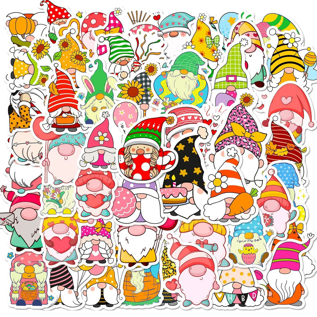 100PCS Red Christmas Theme Waterproof Stickers Decorative Windows Gifts Water Cups Stationery Stickers