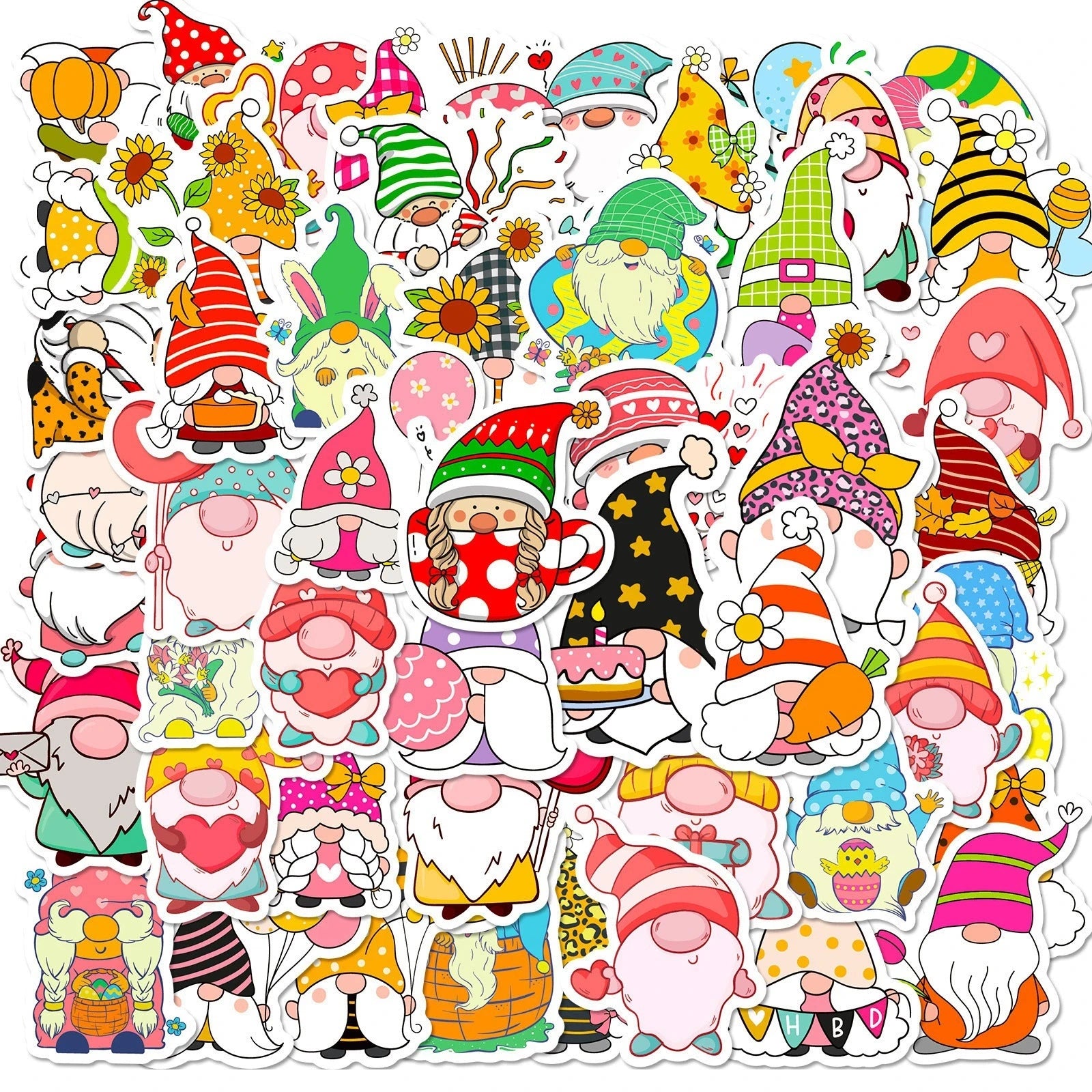 100PCS Red Christmas Theme Waterproof Stickers Decorative Windows Gifts Water Cups Stationery Stickers