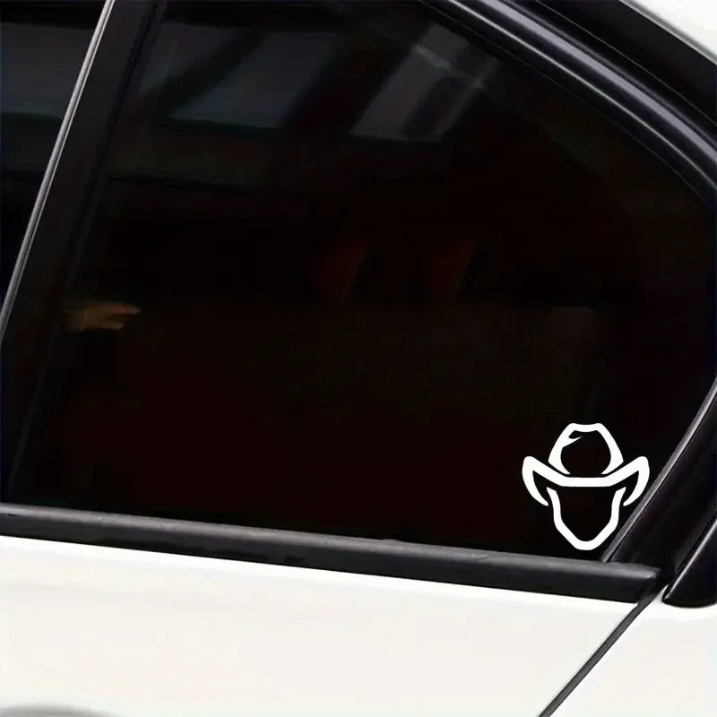 Cartoon Cowboy With Hat Vinyl Car Decal Sticker For Car