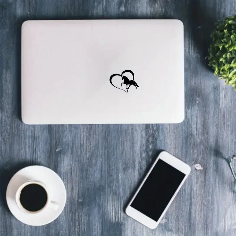 Horse And Heart Pattern Sticker, Waterproof And Vinyl Sticker Suitable For Cars, Laptops, Horse Farms, Skateboards