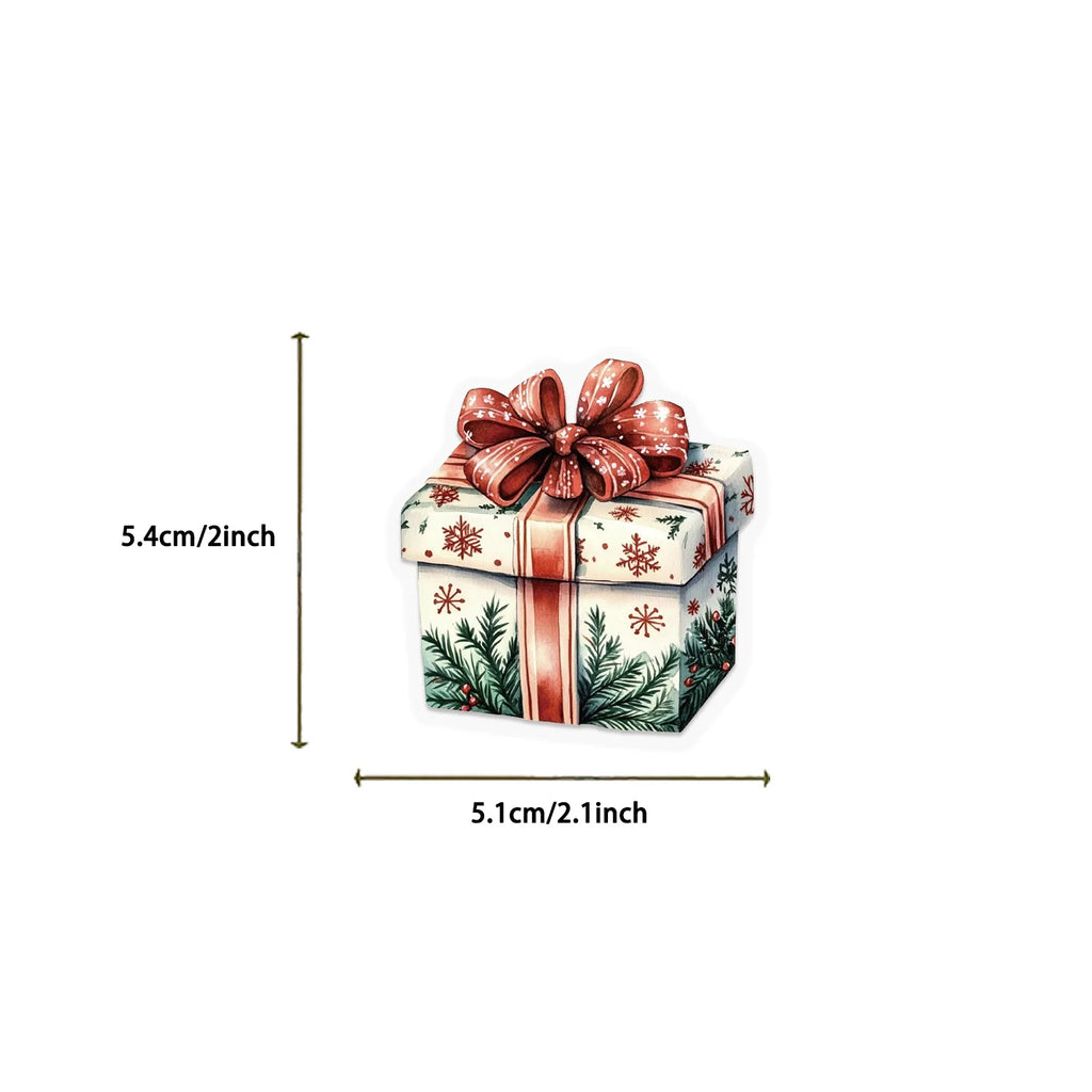 50/100PCS Cartoon Festival Retro Christmas Sticker Pack Waterproof Transparent PET Booklet Decorative Guitar Notebook