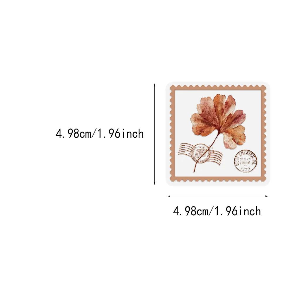 50PCS Old Business Flower Picking Decoration Transparent Sticker Pack DIY Scrapbook Phone Case Laptop Tablet Toy Stickers