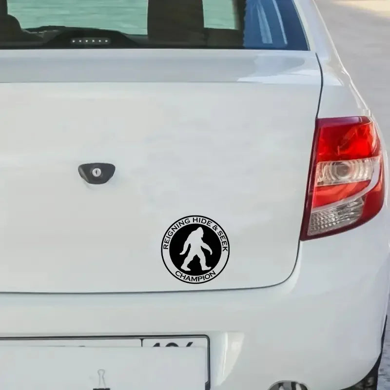 Reigning Hide And Seek Sasquatch White Round Car Stickers For Laptop Water Bottle Phone Car Motorcycle Vehicle Window Wall Cup B