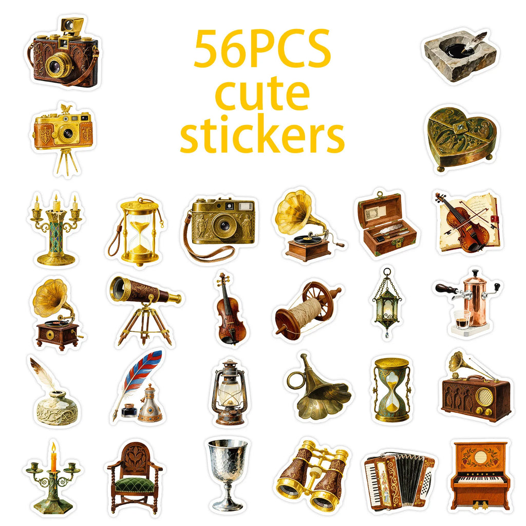 56PCS Cute Shark Cup Graffiti Stickers Creative Cartoon Shark Account Helmet Decoration Stickers