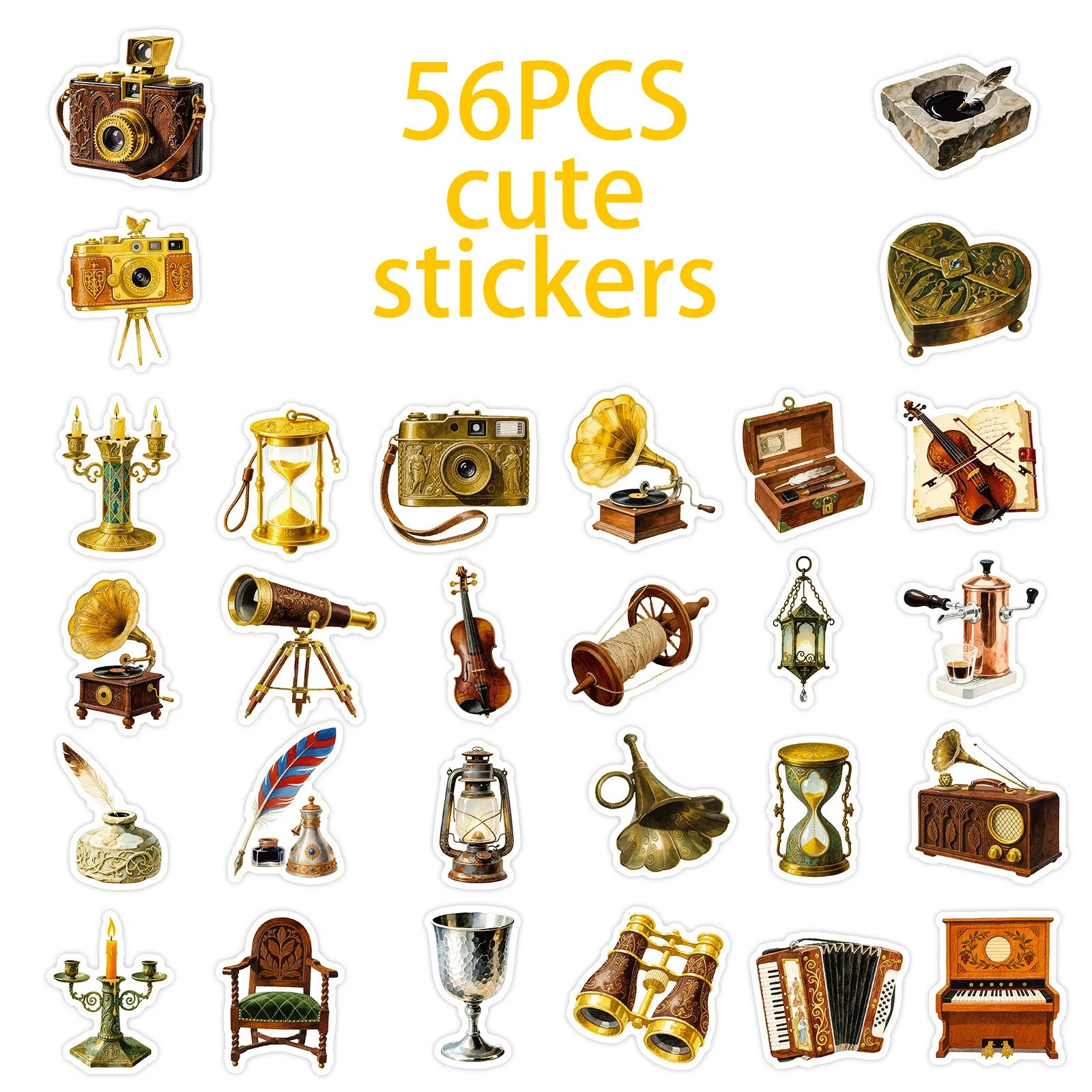 56PCS Cute Shark Cup Graffiti Stickers Creative Cartoon Shark Account Helmet Decoration Stickers