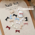 Cartoon Bow Nails Accessories Autumn Winter Mixed Maillard Resin Ribbon Bow Trendy Nail Charms Decorations Manicure Parts DIY