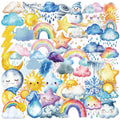 ‌50/100Pcs Transparent Weather PET Stickers - Unique Non-repeating Waterproof Decals for Suitcase, Notebook, Helmet, Bicycle,
