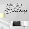 Elegant Spa & Massage Room Vinyl Wall Decal - Relaxing Woman Silhouette with Floral Accent, Matte Finish, Easy-to-Apply Home Dec