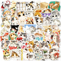 10/30/50PCS Kawaii Anime Cat Colorful PVC Sticker Aesthetic Children's Stationery DIY Decoration Scrapbooking School Supplies