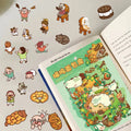 3PCS Meow Bread House Print Scenery Sticker Notebook Aesthetic Gifts Coffee Stationery Home Motorcycle Casual Gifts Stickers