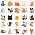 50 PCS Cartoon Cat Waterproof Stickers DIY Refrigerator Notebook Notebook Notebook Computer Water Cup Luggage Decoration