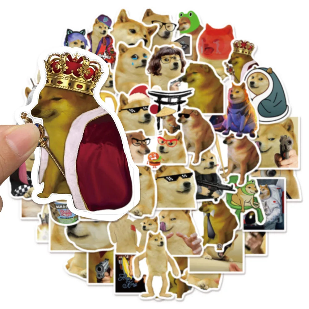 50PCS Creative Worries Dog Fun Dog Series Stickers DIY Luggage Skateboarding Laptop Waterproof Stickers