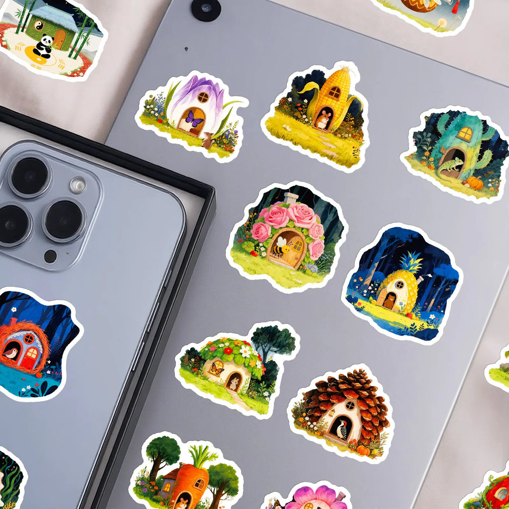 56-Piece Fairy-Tale Forest Animal House Doodle Stickers Student Stationery Notebook Holiday Reward Decorative Stickers
