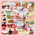 50-Pack Cute Cat Cake Cartoon Stickers Notebook Journal Water Cup Stationery Decoration Sticker