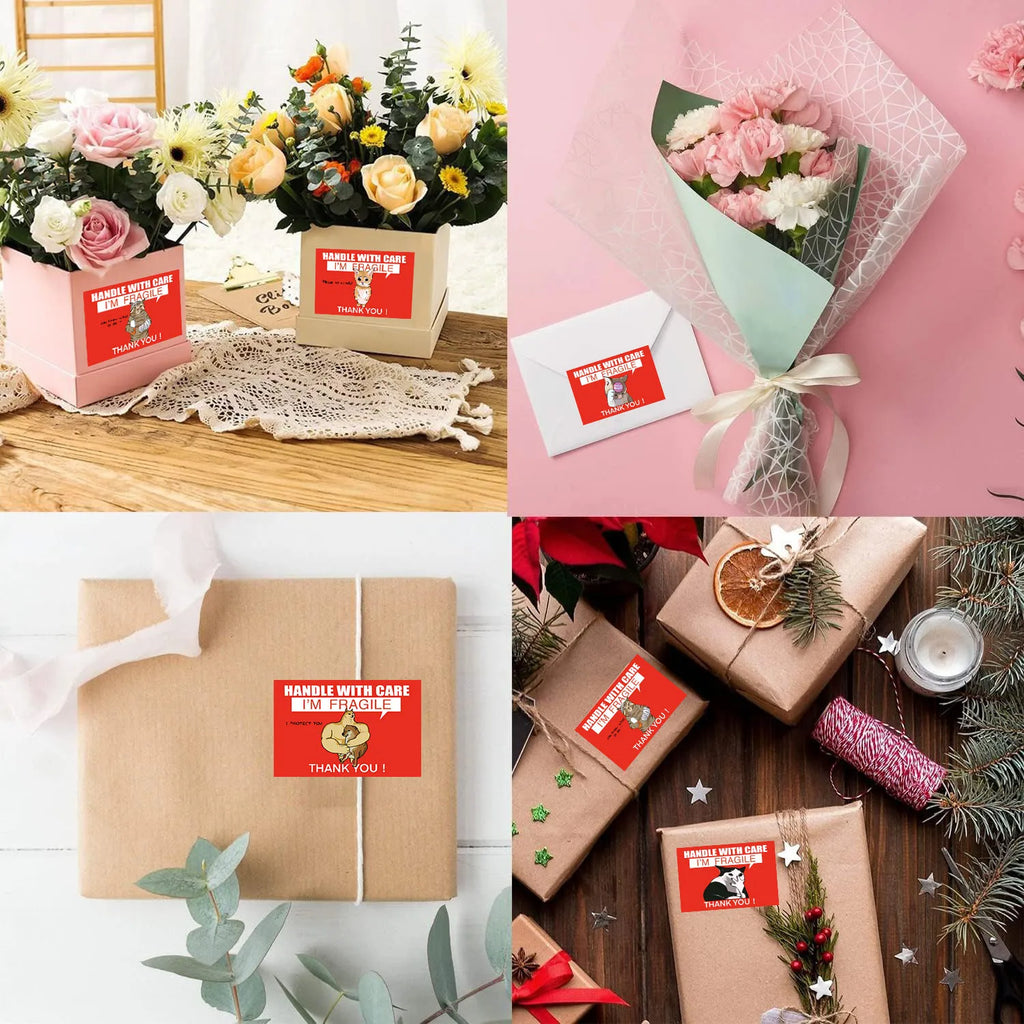 200Pcs/Roll Cute Funny Fragile Meme Print Bicycle DIY Laptop Landscape Gifts Art Coffee Bicycle Retro Graffiti Stickers