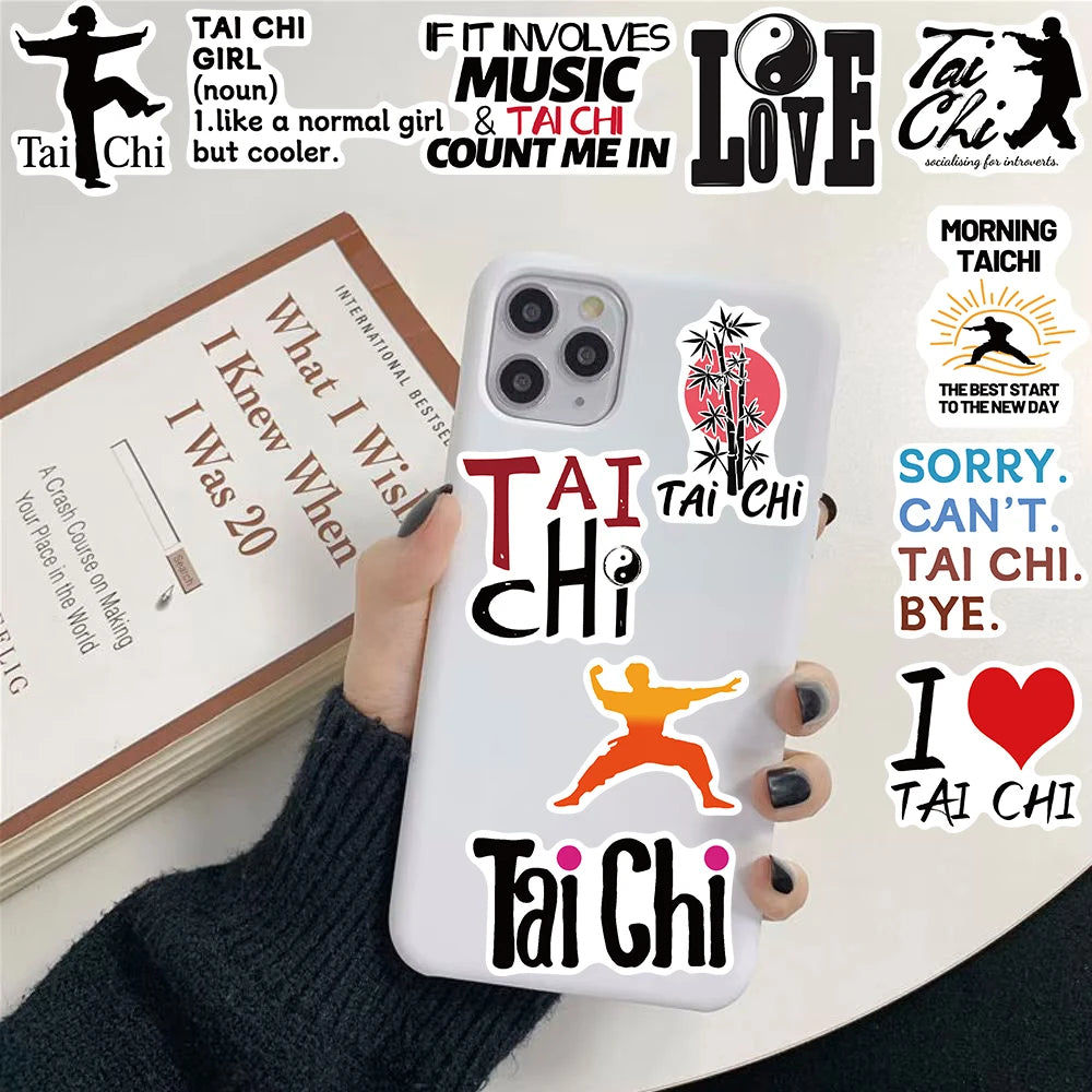 50PCS Tai Chi Culture Stickers Harajuku Waterproof Guitar Motorcycle Bicycle Car Cartoon Retro Decoration Guitar Gift Sticker