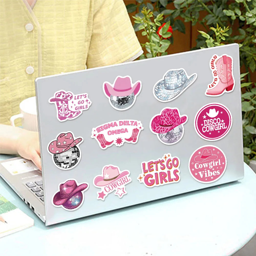 50PCS Disco Cowgirl Creative Decorative Stickers Phone Cases Laptop Cups Speaker Toys Stickers