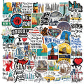 50PCS Cartoon New York Stickers Adhesive DIY Guitar Laptop Luggage Skateboard Living Graffiti DIY Lover Calender Phone Sticker