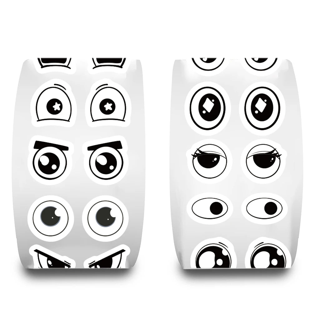 500Pcs/roll Kawaii Small Expression Eyes Cartoon Stickers Cute Gaze Phone Cafe Aesthetic Streetwear Graffiti Bicycle Sticker