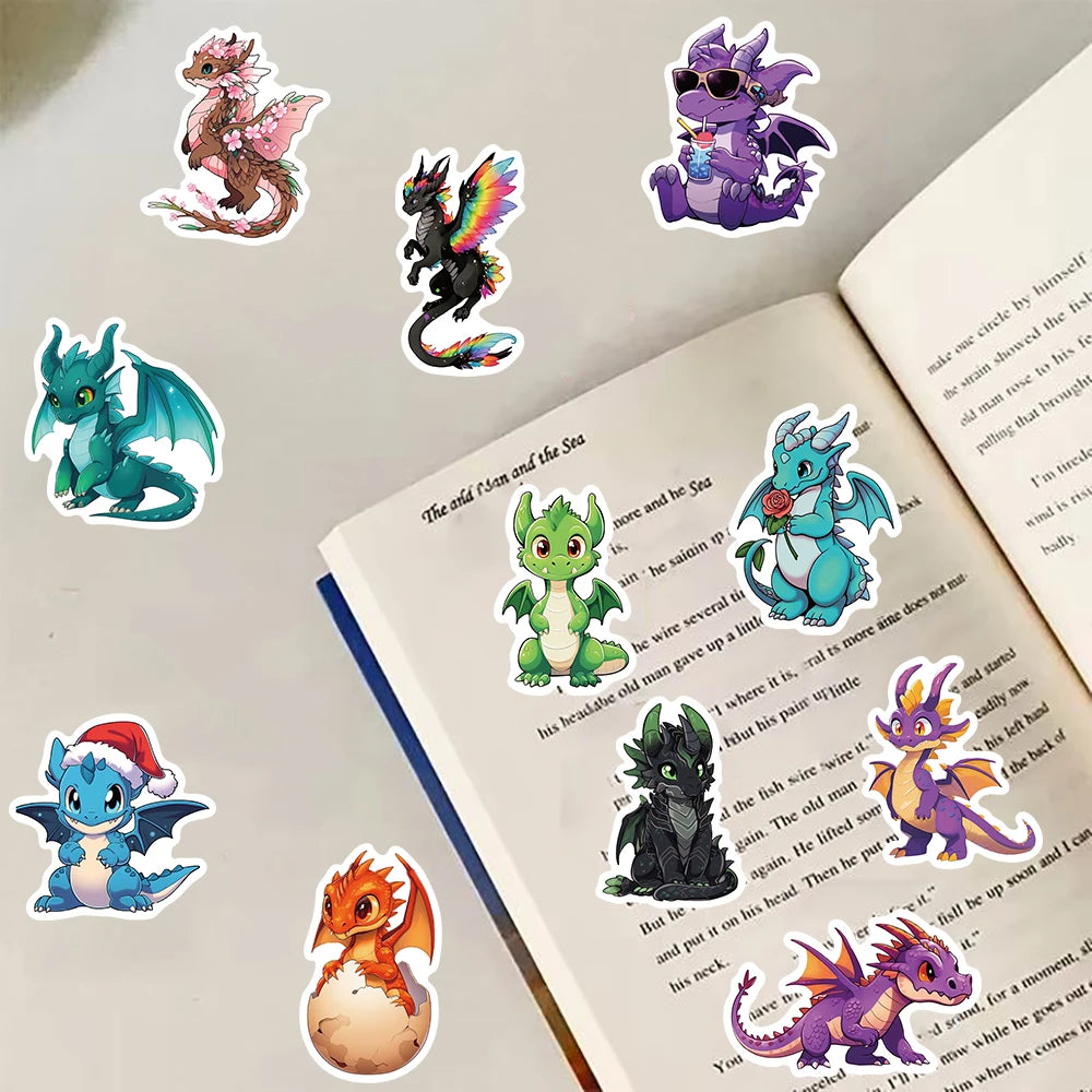 50/100PCS Cartoon Cute European Dragon Stickers Scrapbooking Aesthetic Luggage Laptop Wall Car Art Fun Decoration Decal Sticker