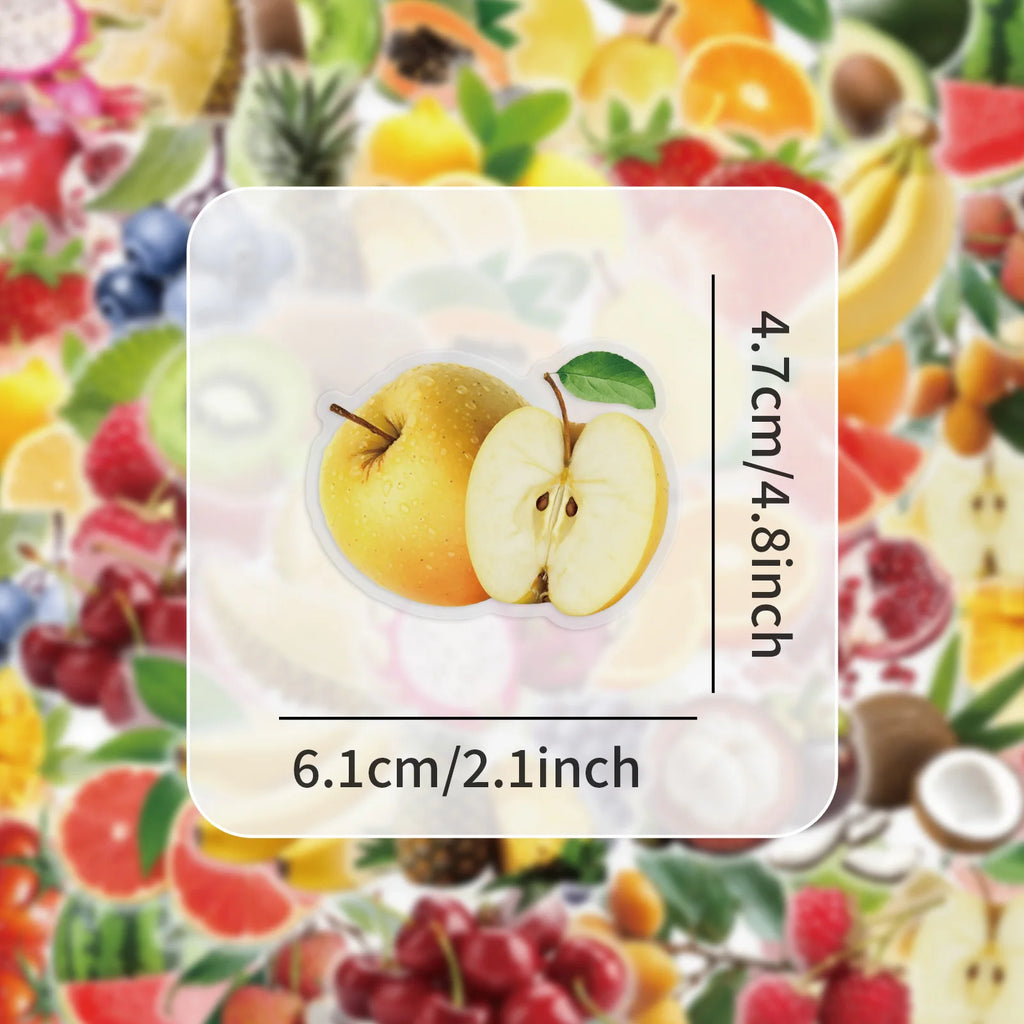 50pcs Fruit Stickers Blueberry Transparent PET Stickers DIY For Scrapbook, Journaling, Laptop, Bumper, Skateboard, Water Bottles
