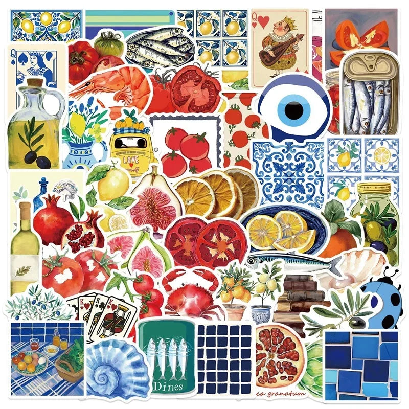 10/30/50PCS Vintage Tomato Sticky PVC Sticker Aesthetic Children's Stationery DIY Decoration Scrapbooking School Supplies