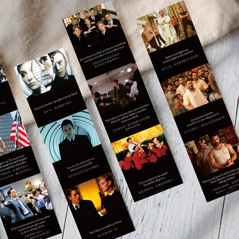 30PCS Inspirational Movie Bookmarks Retro BookMark Graffiti Gift Personalized Promotional Stationery Gifts Living Room Stickers
