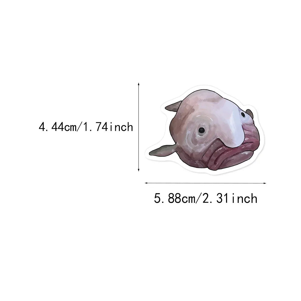 50PCS Deep Sea Fish Sticker Pack Fun Stickers DIY Brochure Manual Decoration Notebook Motorcycle Waterproof Stickers