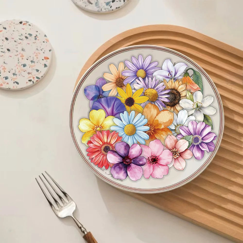 50PCS Vintage Flowers Stickers Aesthetic DIY Guitar Skateboard Stationery Luggage Scrapbooking Ins Style Laptop Suitcase Sticker