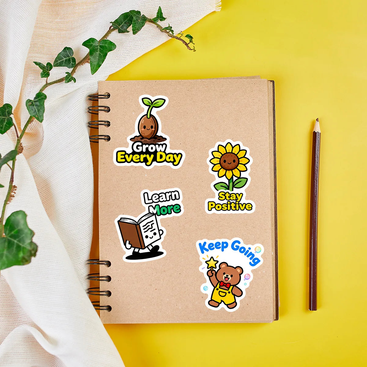 50/100PCS Positive Phrase Graffiti Stickers Water Cup Mobile Waterproof Decoration Stationery Notebook Reward Incentive Stickers