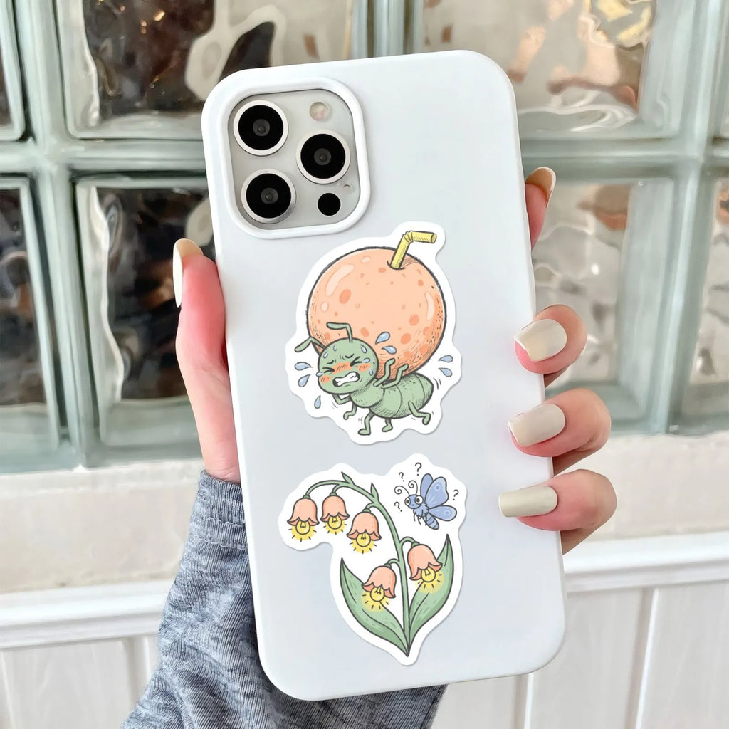 50/100 Pcs Funny Cartoon Personified Plant Stickers DIY Waterproof Removable for Phone Suitcase Helmet Bicycle File Holder Decal