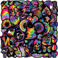 10/30/50PCS Black Edged Rainbow PVC Sticker Aesthetic Children's Decoration Scrapbooking Stationery School Supplies for Kids