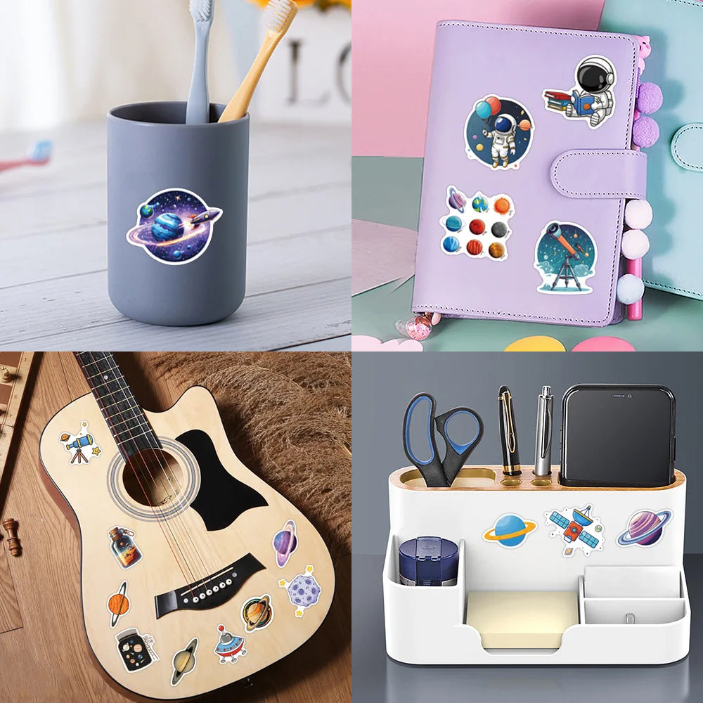 60/120PCS Exploration Universe Cartoon Reward Stationery Graffiti Stickers Luggage Water Cup Scooter Stickers