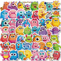 56Pcs Funny Monster Stickers Cute Expression Decals for Journal Diary School Supplies Craft Children's Stationery Reward Sticker