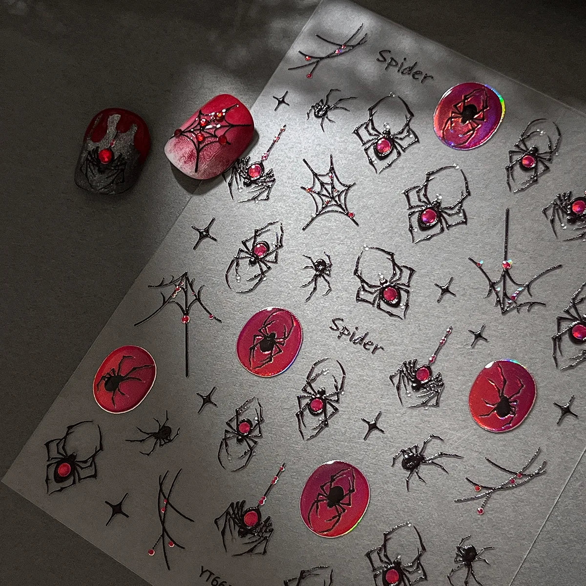 Jelly Halloween Skeleton Stickers Nail Art Cool Evil dark style decorative Nails Sticker DIY Trendy Manicure Ornaments Supplier