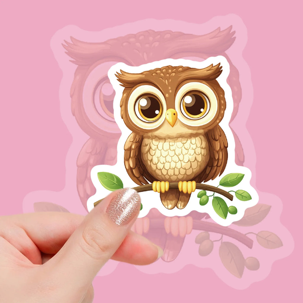 56/112 Pcs Pink Big Eye Owl Cute Doodle Stickers DIY for Scrapbook Notebook Stationery Box Phone Lunch Box Reward Decals