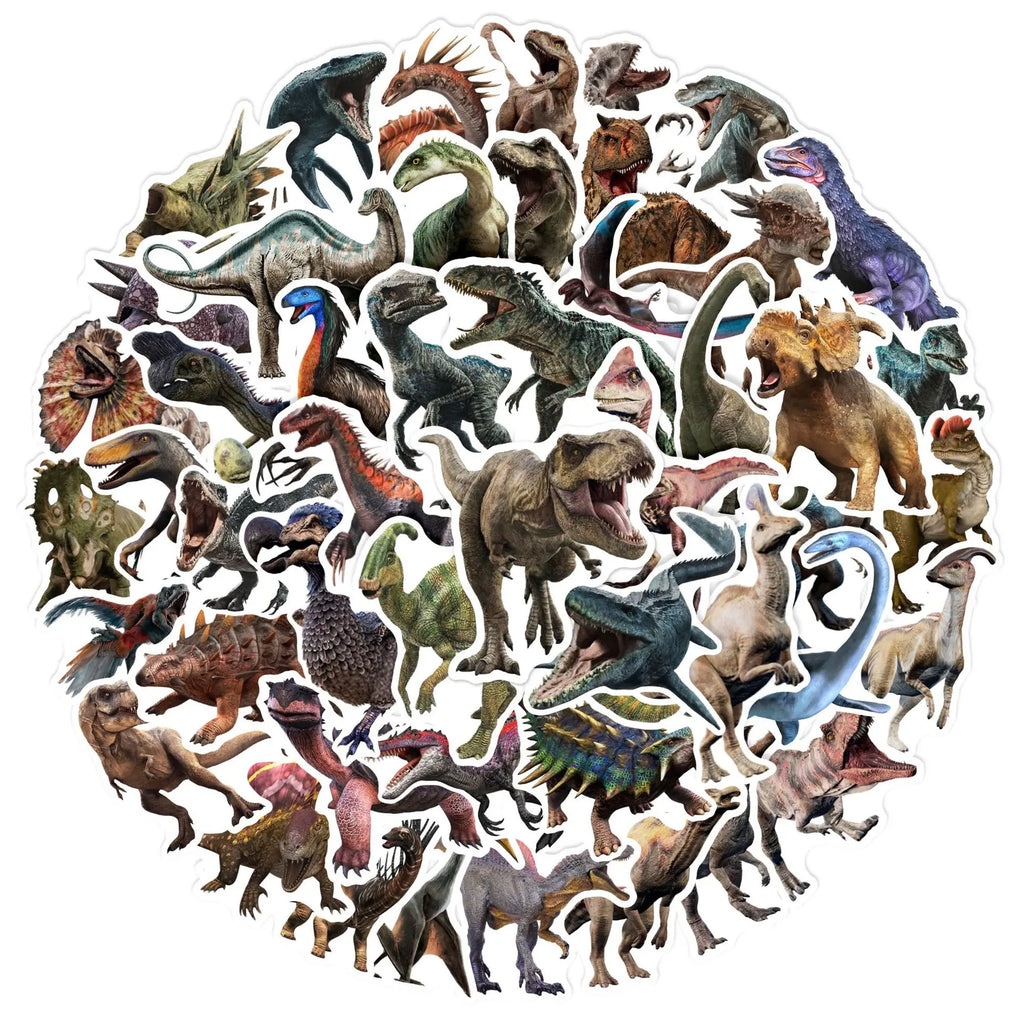 50PCS Dinosaur Stickers Kids Toy Gift DIY Laptop Phone Suitcase Notebook Ancient Animal Sticker Graffiti Decals