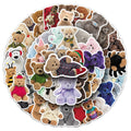 50/100PCS Cartoon Plush Toy Bear Stickers Cute Realistic Animal Waterproof Decoration Storage Box Phone Stickers