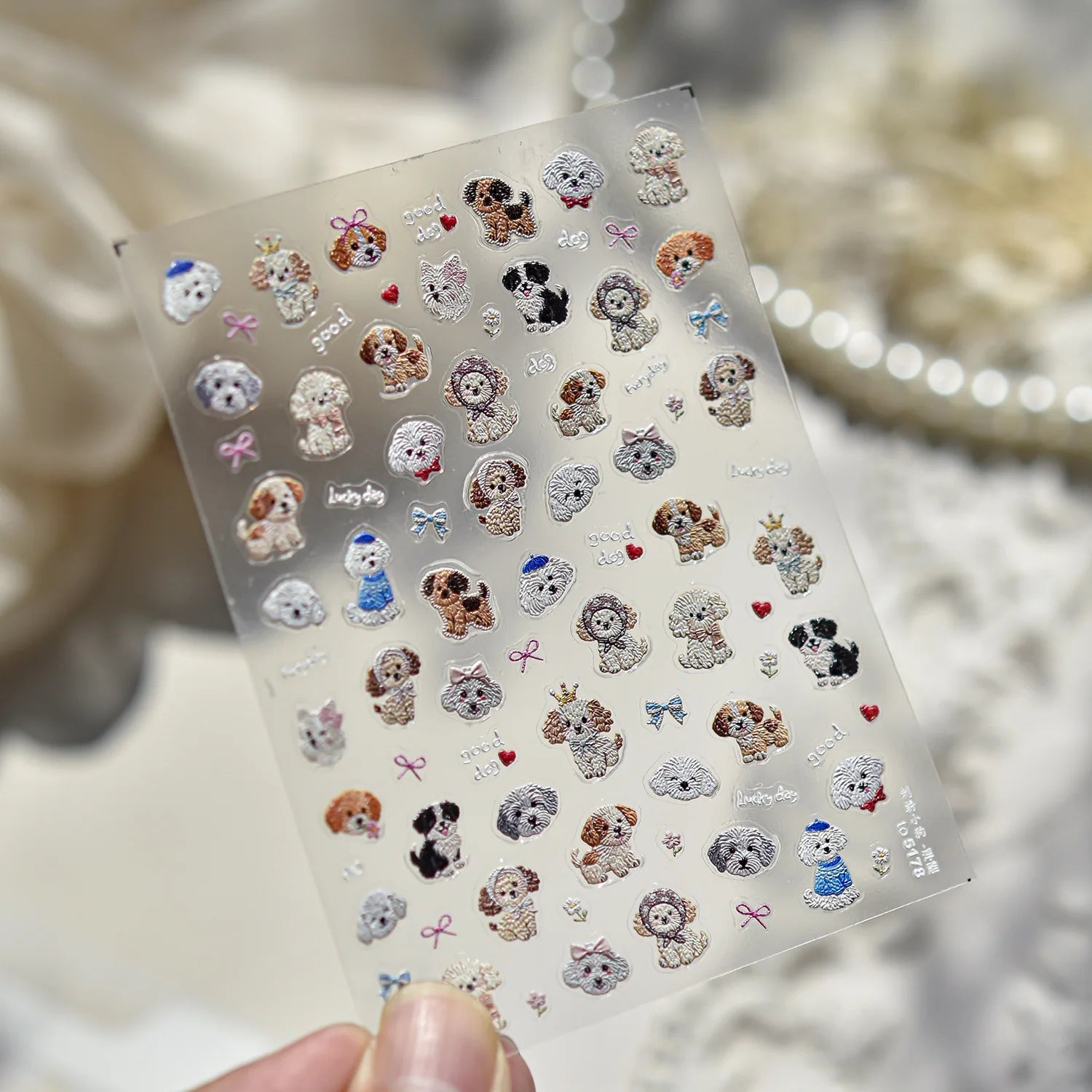 1pc Embossed Nail Stickers Kawaii Cartoon Cat Nail Art Stickers Balet Stylies Self Adhesive Autumn and Winter Nails Decorations