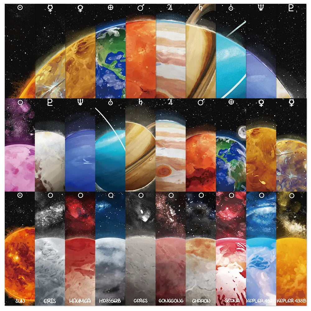 30 Cartoon Universe Planet Bookmarks Exquisite Creative Reading Cards, Message Cards, Notes, Annotations Cards