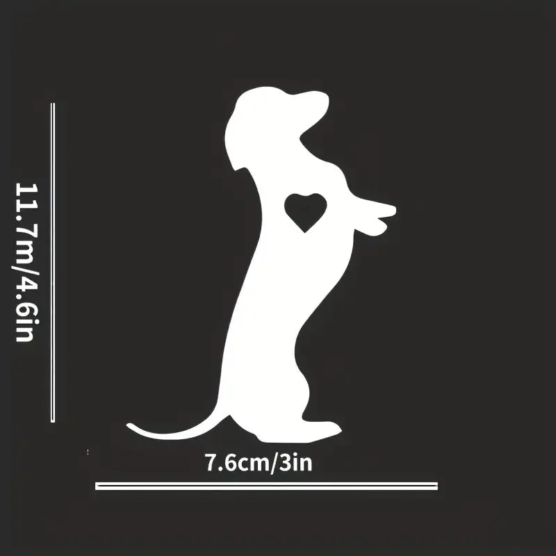 Dachshund Standing Heart Dog Body Long Hound Hot Dog Wiener Silhouette Love Car Sticker For Laptop Water Bottle Motorcycle Vehic
