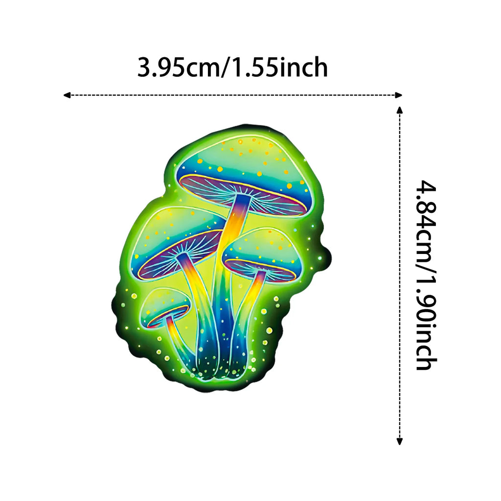56/112Pcs Neon Mushroom Reusable Stickers Waterproof Decals for Helmet Skateboard Bicycle Computer Stationery Box Multicolor