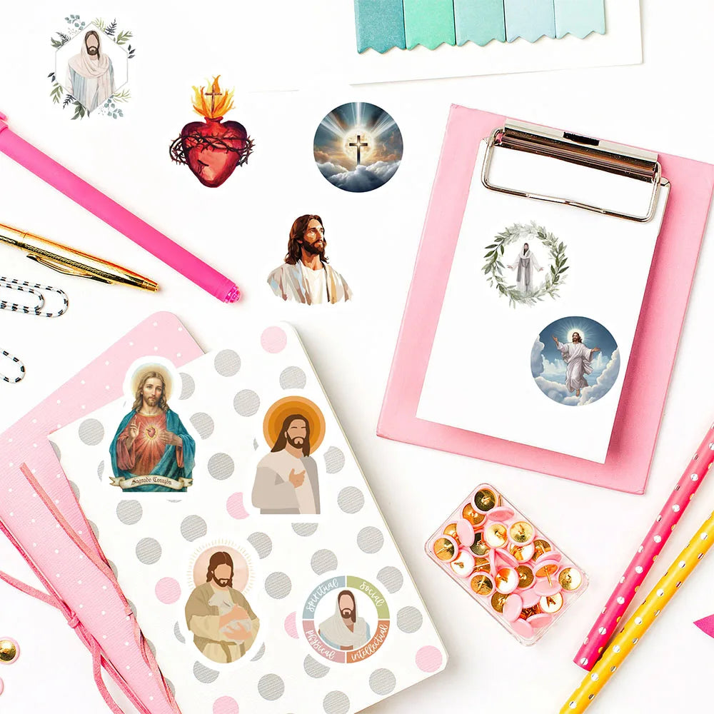 500PCS Jesus Scroll Sticker Harajuku Aesthetic Cartoon Suitcase Graffiti Refrigerator Phone Skateboard Graffiti Decals Stickers
