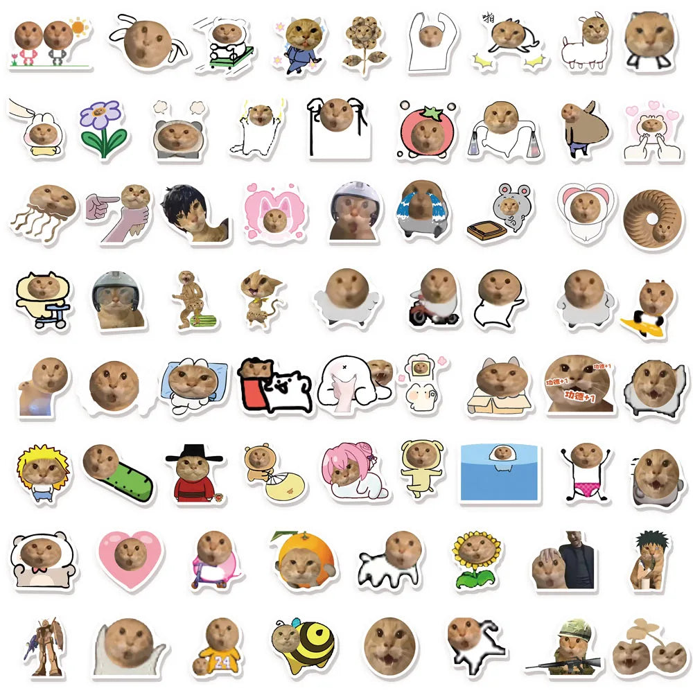 70PCSFunny Spider Old Cat Network Popular Fun Graffiti Stickers DIY Manual Scrapbook Notebook Tablet Toy Stickers