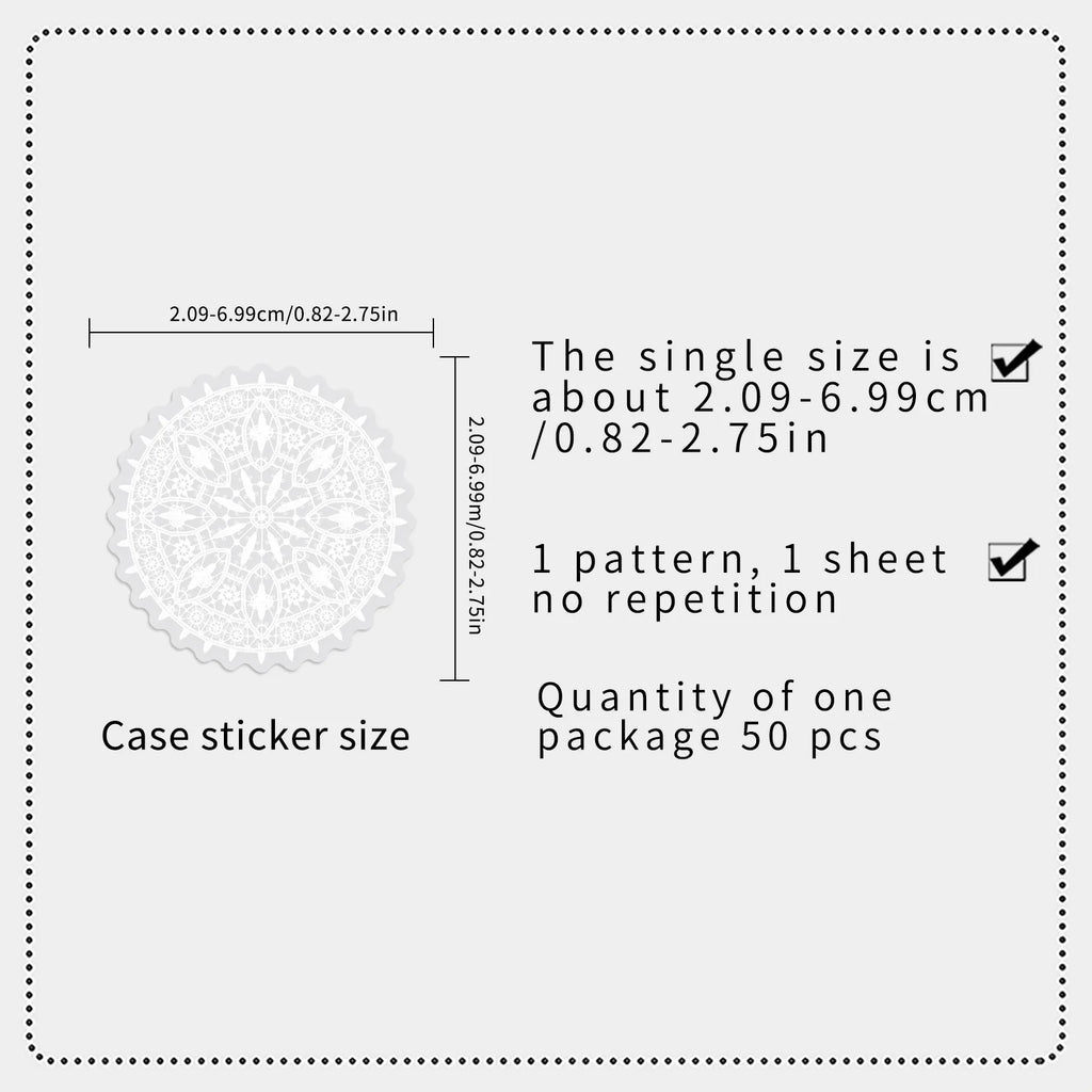 50/100PCS Lace Transparent PET Stickers Simple Text Solid Color Small Fresh Decoration Waterproof DIY Stickers