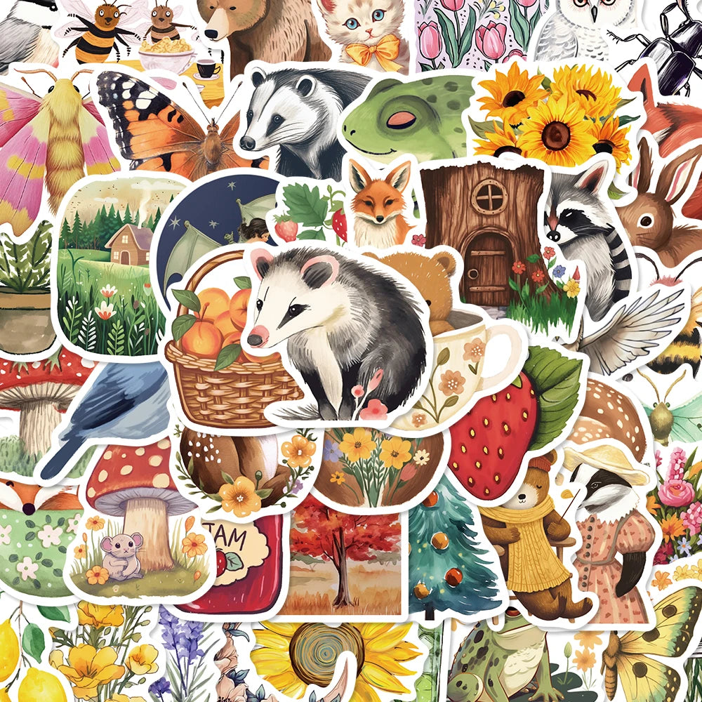 50PCS Magic Forest Sticker Aesthetic Personalized Art Picture Creative Office Phone Gift Car Laptop Luggage Stationery Stickers