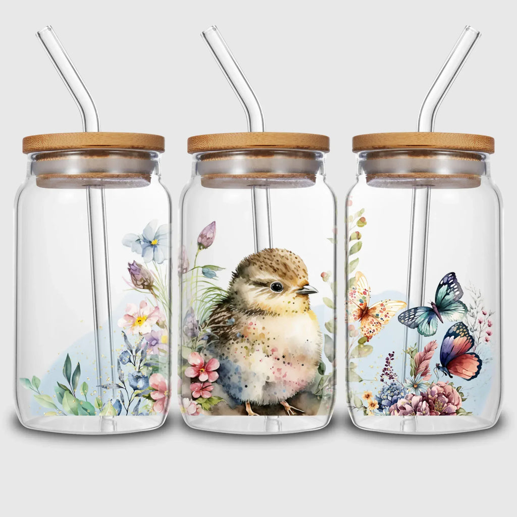 5 Sheets Animal UV DTF Cup Stickers, Glass DTF Transfer Stickers, Waterproof Wipe Transfer Paper for 16 oz Glass, Cups,